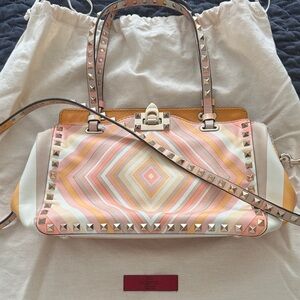 Valentino Multicolor Studded Shoulder Bag